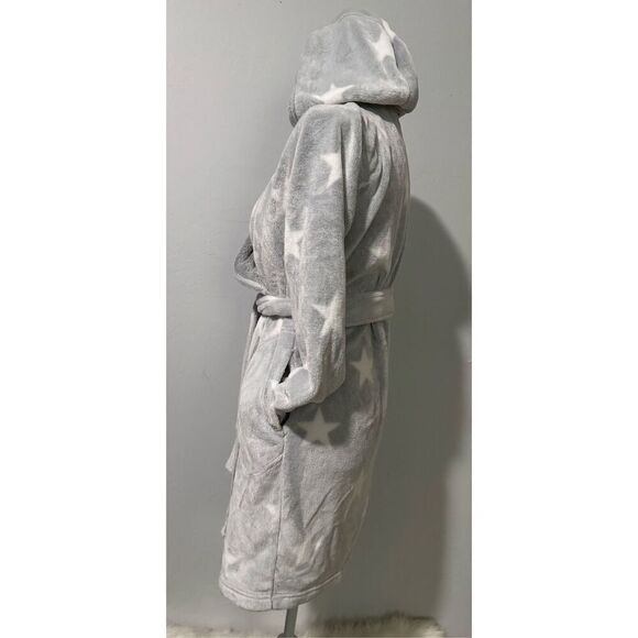 UGG NWOT Miranda robe in gray white star luxurious plush fleece XS - Picture 3 of 7